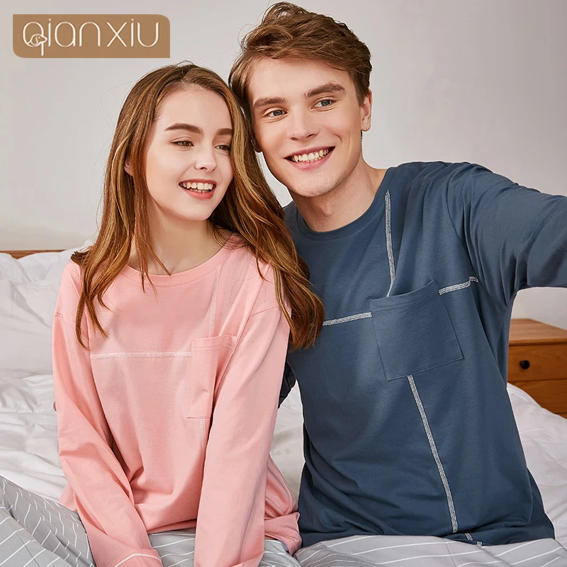 2019 Spring Brand Home Pijamas Couples Casual striped Pajama sets Women Cotton Sleepwear suit Ladies long sleeve T shirt + pants
2019 Spring Brand Home Pijamas Couples Casual striped Pajama sets Women Cotton Sleepwear suit Ladies long sleeve T shirt + pants