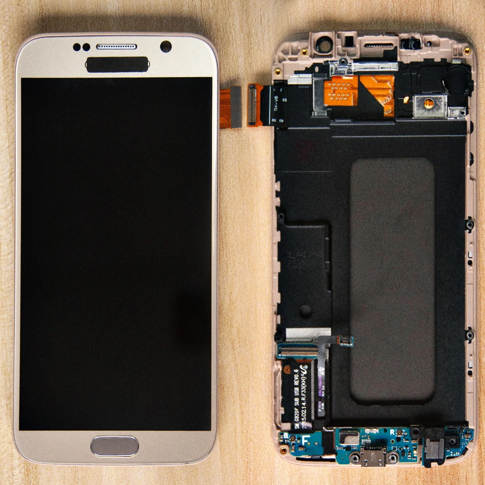 Sinbeda TFT For Samsung Galaxy S6 LCD Display G920F G920A G920T Touch Screen Digitizer Assembly Frame +Home Button + Flex Cable | Мобильные