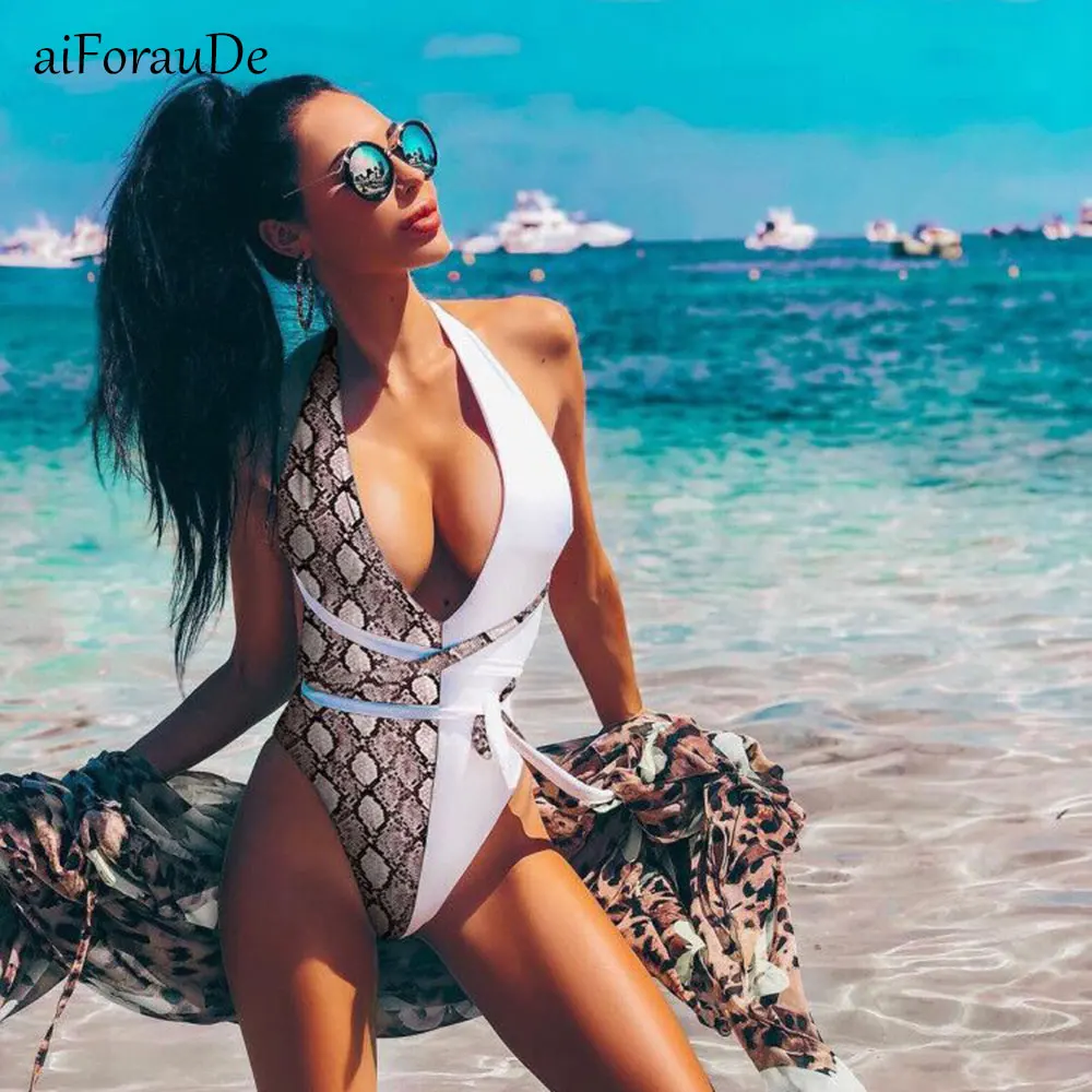 aiForauDe Sexy 2019 New One Piece Swimsuit Leopard Print Snake Print Stitching Swimming Suits Bathing Suits Beachwear For Lady
aiForauDe Sexy 2019 New One Piece Swimsuit Leopard Print Snake Print Stitching Swimming Suits Bathing Suits Beachwear For Lady