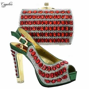 Latest green party high heel sandals shoes and purse handbag nice matching for lady dress 988-6 heel height 12CM
Latest green party high heel sandals shoes and purse handbag nice matching for lady dress 988-6 heel height 12CM