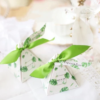 100pcs New creative pink Flamingo forest Green Leaves Pyramid Wedding Favors Candy Boxes Chocolate Gift Box + Ribbon + Tags
100pcs New creative pink Flamingo forest Green Leaves Pyramid Wedding Favors Candy Boxes Chocolate Gift Box + Ribbon + Tags