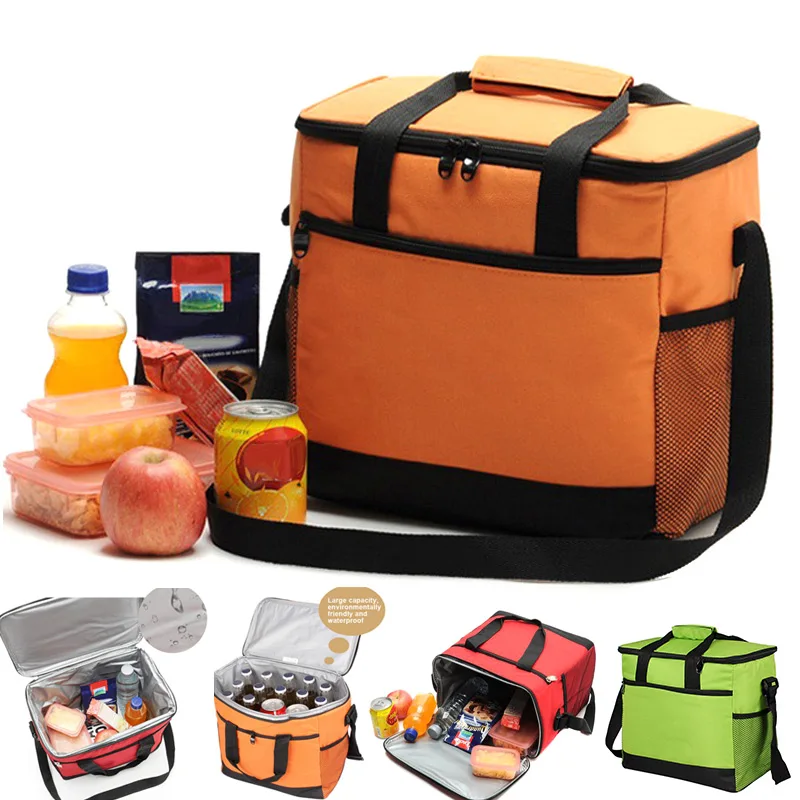 16L Large Lunch Bag Double Zipper Handbag Travel Picnic Portable Insulated Cooler Shoulder Bags BS88 | Багаж и сумки
