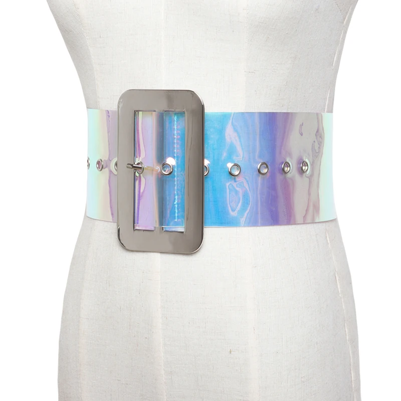 New Rivet PVC transparent women metal belt 2018 big Square buckle belts cummerbunds Streetwear designer clear waist belt female
New Rivet PVC transparent women metal belt 2018 big Square buckle belts cummerbunds Streetwear designer clear waist belt female
