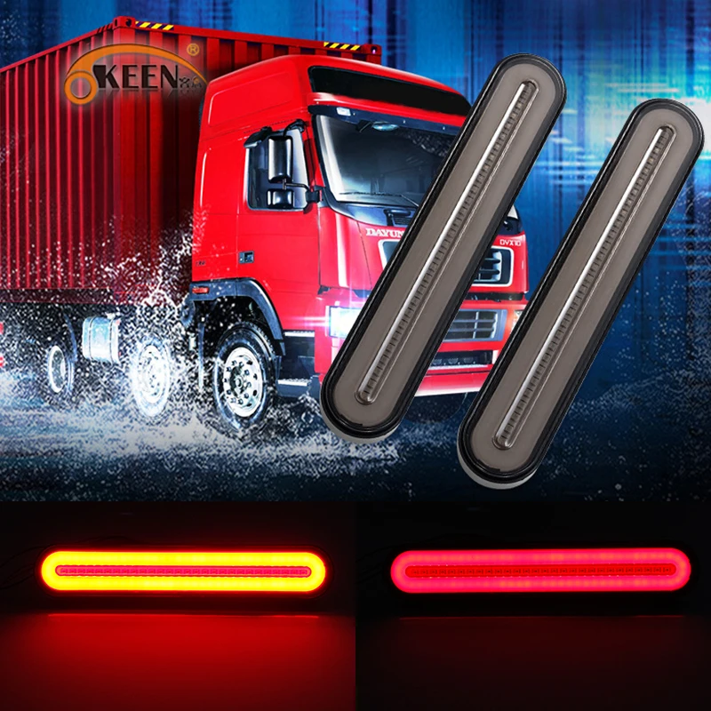 OKEEN 1 pair Waterproof LED Trailer Truck Brake Stop Light Red Running Driving Yellow Sequential Flowing Turn Signal Light Lamp
OKEEN 1 pair Waterproof LED Trailer Truck Brake Stop Light Red Running Driving Yellow Sequential Flowing Turn Signal Light Lamp