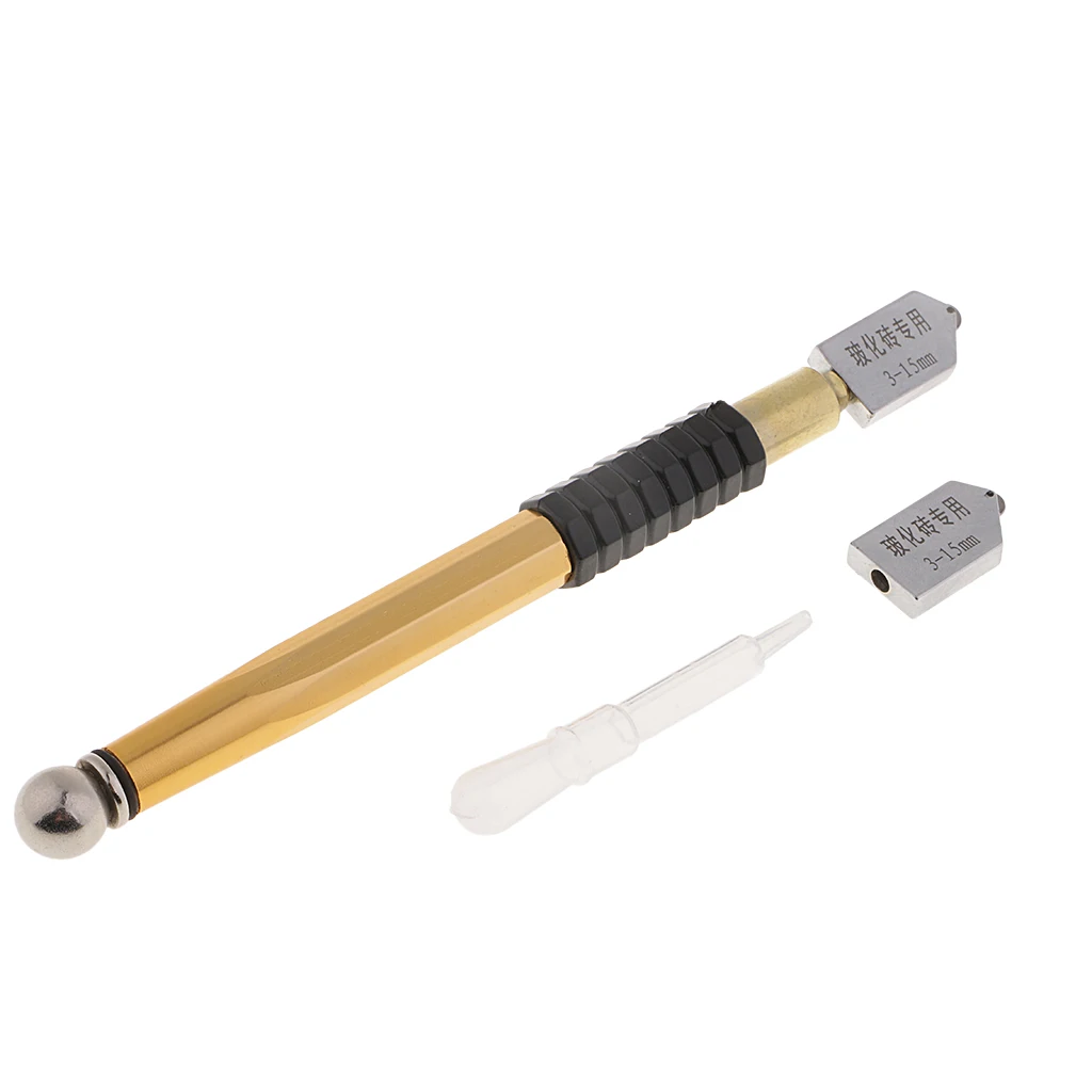 Diamond Tip Antislip Metal Handle Steel Blade Oil Feed Tiles Glazing Mirror Mosaic Tiles Glass Cutter Cutting Tools