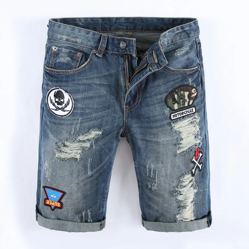 Plus Size 28-40 Summer Fashion Mens Jeans Shorts Knee Length Patches Ripped Jeans Men Denim Shorts Brand Streetwear Short Jeans
Plus Size 28-40 Summer Fashion Mens Jeans Shorts Knee Length Patches Ripped Jeans Men Denim Shorts Brand Streetwear Short Jeans