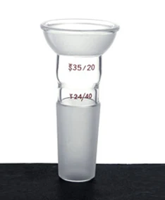 synthware A663514 adapter, with ball socket, top joint:35/20, bottom joint:14/20
synthware A663514 adapter, with ball socket, top joint:35/20, bottom joint:14/20