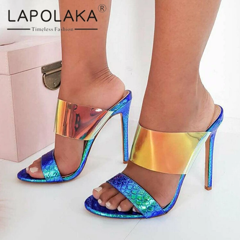 Lapolaka 2019 New INS Hot Sexy Colored Mules Women Summer Party Night Pumps Thin High Heels Slippers Women Shoes Woman
Lapolaka 2019 New INS Hot Sexy Colored Mules Women Summer Party Night Pumps Thin High Heels Slippers Women Shoes Woman