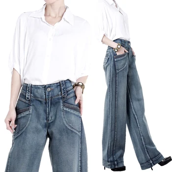 Spring Autumn 2018 New Women Wide Leg High Waisted Washed Denim Trousers , Casual Designer 3XL 4xl Jeans Pants For Woman
Spring Autumn 2018 New Women Wide Leg High Waisted Washed Denim Trousers , Casual Designer 3XL 4xl Jeans Pants For Woman