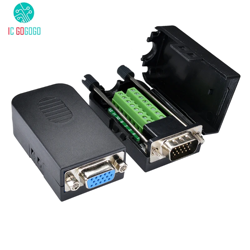 VGA Free-solder Joint Male Female Connector Display db 15 3-rows 15-pin VGA3+6 VGA3+9 Terminal Screw Nuts with Shell
VGA Free-solder Joint Male Female Connector Display db 15 3-rows 15-pin VGA3+6 VGA3+9 Terminal Screw Nuts with Shell