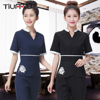 Lab Set Jacket+Pants Hotel Waiter Aviation Uniform Women Short Sleeve Medical Uniform Lady Beauty Salon SPA Fashion Work Uniform
Lab Set Jacket+Pants Hotel Waiter Aviation Uniform Women Short Sleeve Medical Uniform Lady Beauty Salon SPA Fashion Work Uniform