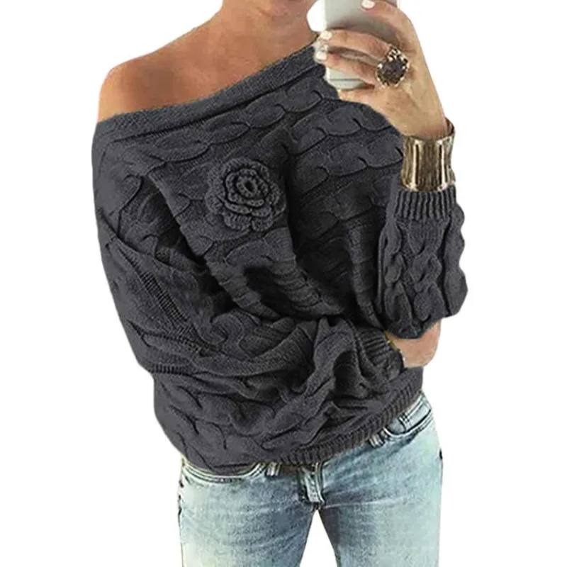 2018Flower shapes Sexy off shoulder split knitted sweater Women pullovers knitwear spring Autumn jumper pull women Multicolor
2018Flower shapes Sexy off shoulder split knitted sweater Women pullovers knitwear spring Autumn jumper pull women Multicolor