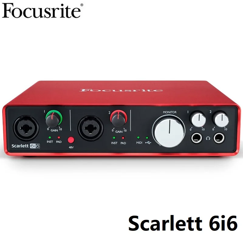 

New Upgraded Focusrite Scarlett 6i6 second-generation 6 in 6 out USB 2.0 audio interface professional sound card for recording