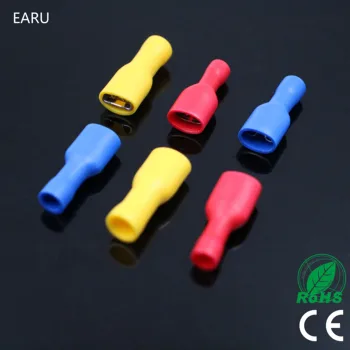 200pcs Fully Insulated Splice Wire Cable Connector 6.3mm Crimp Electrical Terminals Red Blue Yellow Plug FDFD 1-250 2-250 5-250
200pcs Fully Insulated Splice Wire Cable Connector 6.3mm Crimp Electrical Terminals Red Blue Yellow Plug FDFD 1-250 2-250 5-250