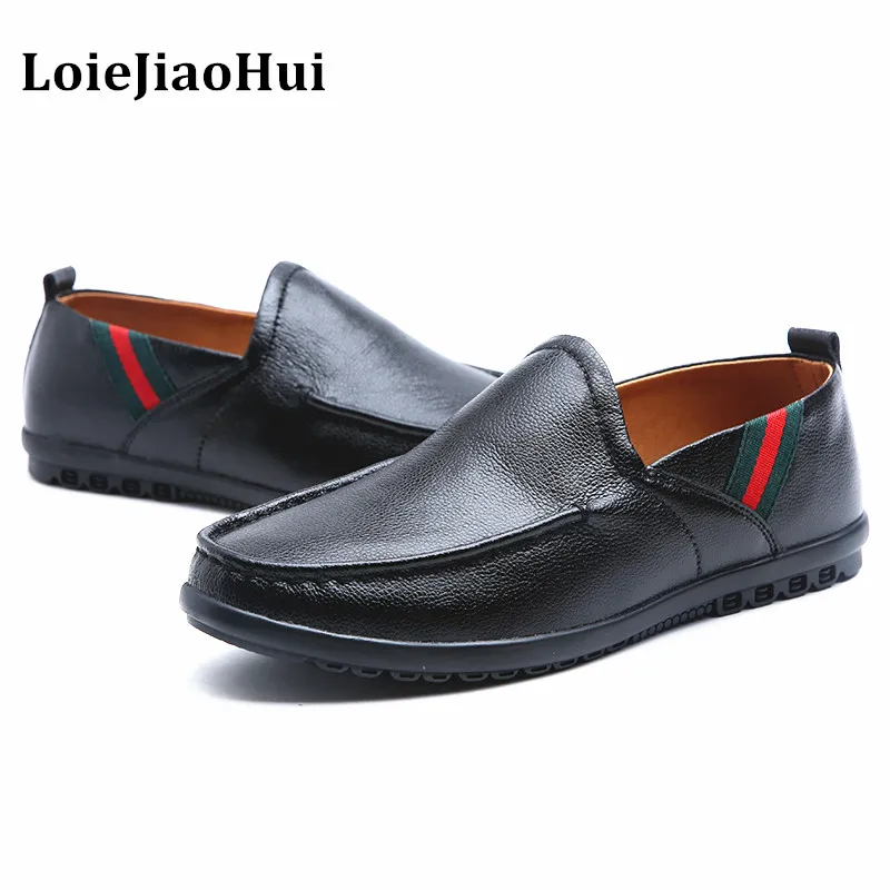 New Fashion Men Handmade Casual Genuine Leather Loafers Luxury Brand Breathable Light Flats Shoes Moccasins Driving | Обувь
