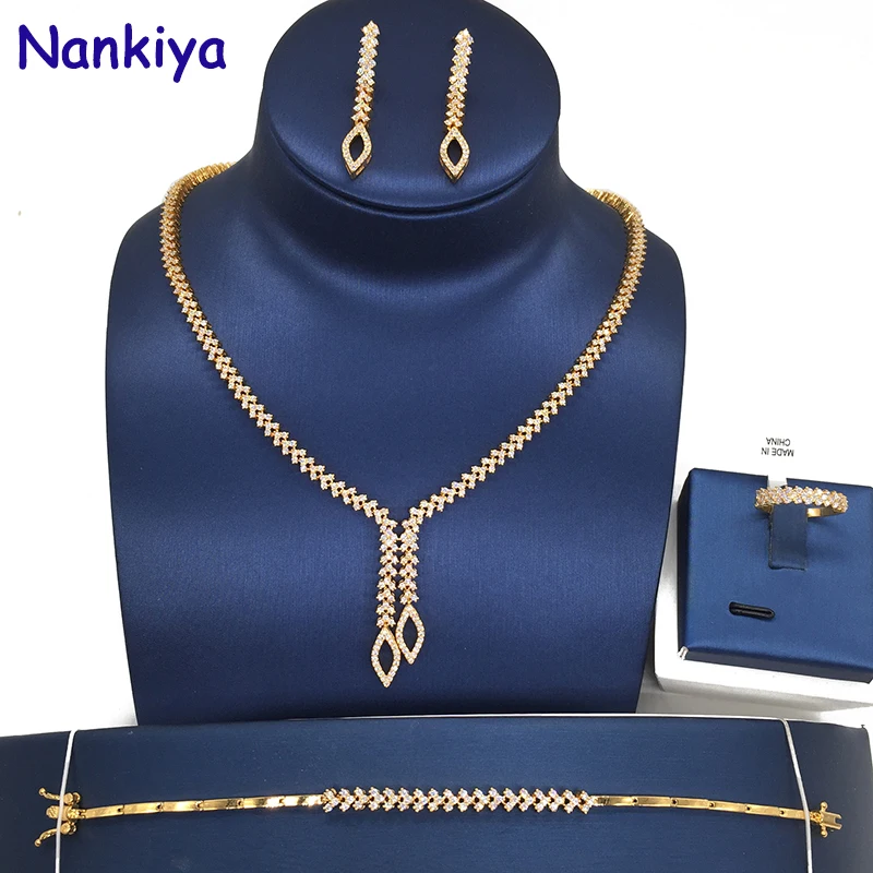 Nankiya Lovely Cute X Shape Necklace Earring Sets Arrows Tennis Zirconia Paved Dubai 4pcs Jewellery Set For Women Party NC134
Nankiya Lovely Cute X Shape Necklace Earring Sets Arrows Tennis Zirconia Paved Dubai 4pcs Jewellery Set For Women Party NC134