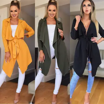 Women Long Sleeve Knitted Cardigan Loose Casual Trench Outwear Long Coat Tops Ladies Autumn Winter Belt Trench 
Women Long Sleeve Knitted Cardigan Loose Casual Trench Outwear Long Coat Tops Ladies Autumn Winter Belt Trench