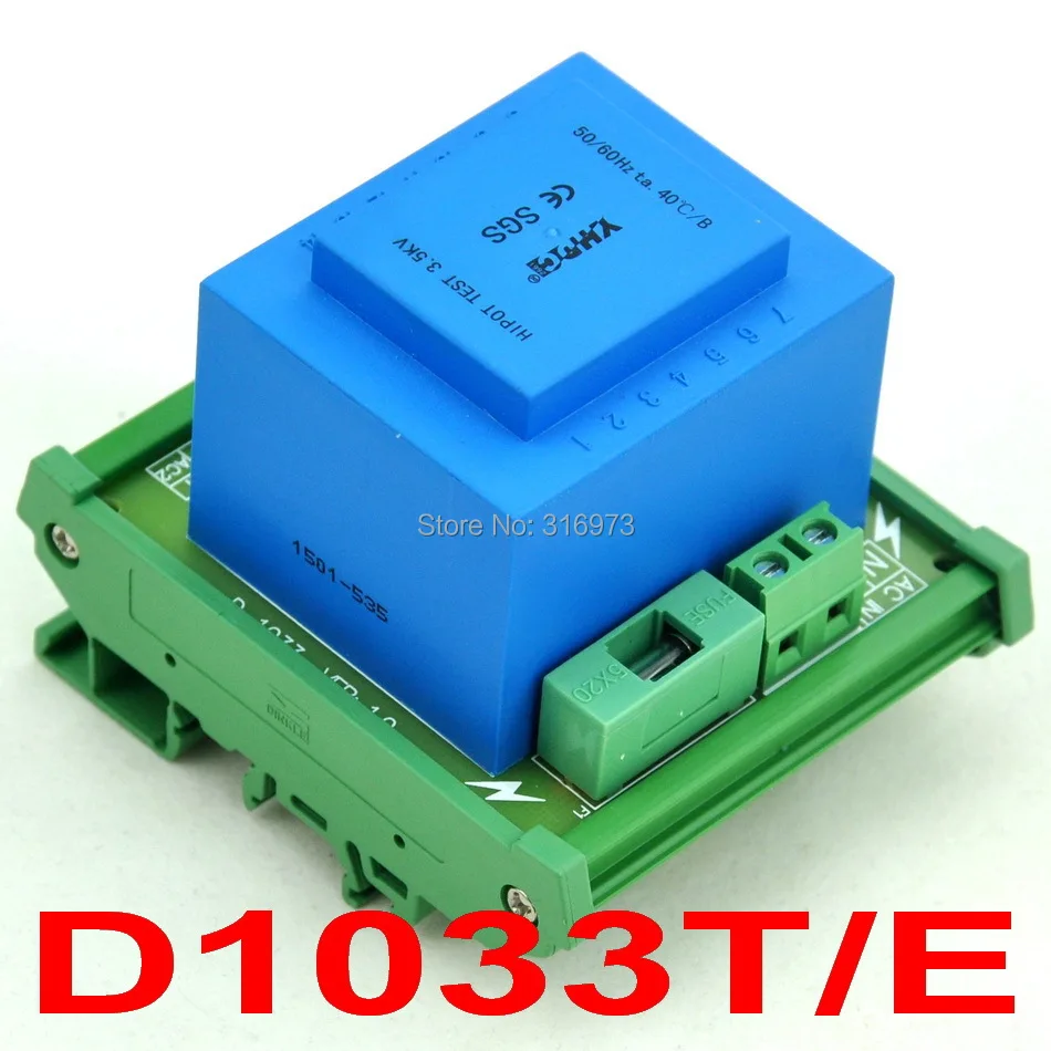 P 115VAC, S 24VAC, 20VA DIN Rail Mount Power Transformer Module, D-1033T/E,AC24V
P 115VAC, S 24VAC, 20VA DIN Rail Mount Power Transformer Module, D-1033T/E,AC24V