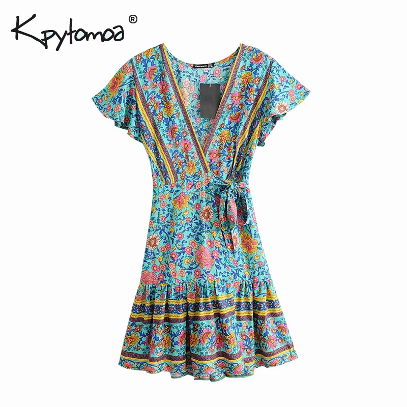 Boho Chic Summer Vintage Floral Print Sashes Wrap Mini Dress Women 2019 Fashion V Neck Short Sleeve Beach Dresses Vestidos Mujer
Boho Chic Summer Vintage Floral Print Sashes Wrap Mini Dress Women 2019 Fashion V Neck Short Sleeve Beach Dresses Vestidos Mujer