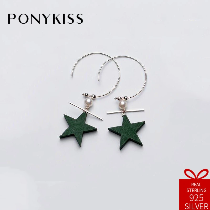 PONYKISS Romantic S925 Sterling Silver Chic Pearl Symmetrical Stars Dangle Drop Earrings Women Fine Accessory Party Fashion Gift
PONYKISS Romantic S925 Sterling Silver Chic Pearl Symmetrical Stars Dangle Drop Earrings Women Fine Accessory Party Fashion Gift