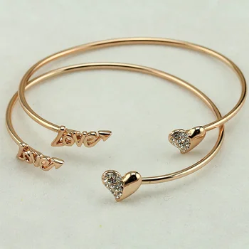 30 piece/lot Crystal Heart Bangles Gold Silver Plated Love Zircon Rhinestone Open Cuff Bracelets Women Jewelry Adjustable
30 piece/lot Crystal Heart Bangles Gold Silver Plated Love Zircon Rhinestone Open Cuff Bracelets Women Jewelry Adjustable