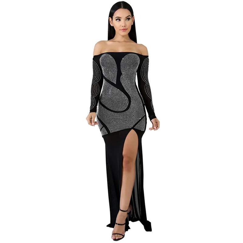Spring Women sexy vintage Full Sleeve Dresses Hot drilling Mesh Bandage Fashion Casual club Long Maxi dress vestidos CY8049
Spring Women sexy vintage Full Sleeve Dresses Hot drilling Mesh Bandage Fashion Casual club Long Maxi dress vestidos CY8049