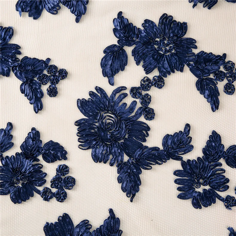 

Jacquard weave, jacquard fabric jacquard brocade fabric African lace For Wedding Party dress Embroidery navy Blue 5y