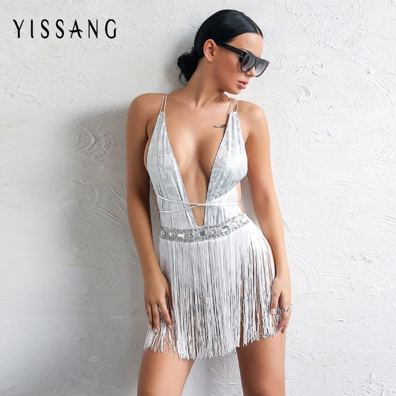 Yissang Sexy Backless Bodysuit Women Sleeveless Tassel Sequined Rompers Jumpsuit Rompers New Fashion Shiny Party Bodysuits
Yissang Sexy Backless Bodysuit Women Sleeveless Tassel Sequined Rompers Jumpsuit Rompers New Fashion Shiny Party Bodysuits
