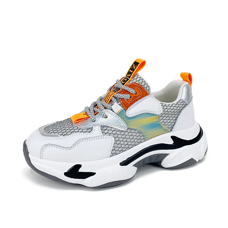 Women's Leather Thick Bottom Mesh Lace Sneakers Autumn New Fashion Comfortable Breathable Luxury Color Matching Casual Shoes
Women's Leather Thick Bottom Mesh Lace Sneakers Autumn New Fashion Comfortable Breathable Luxury Color Matching Casual Shoes