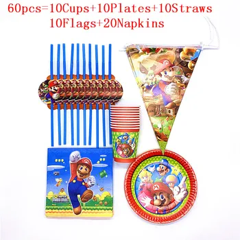 60Pcs\100Pcs Paper Tableware Sets Cartoon Super Mario Kids Birthday Cup Plate Napkin Event Party Banners Disposable Supply
60Pcs\100Pcs Paper Tableware Sets Cartoon Super Mario Kids Birthday Cup Plate Napkin Event Party Banners Disposable Supply