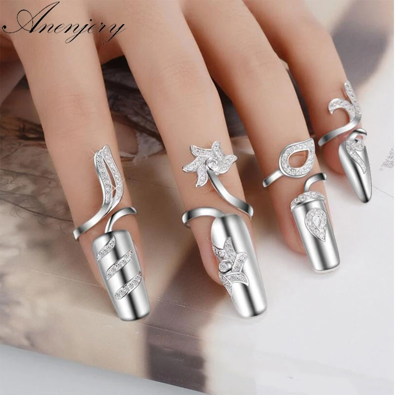 Anenjery 925 Sterling Silver Zircon Nail Ring Opening Rings For Women 4 Model Fine Jewelry S-R189
Anenjery 925 Sterling Silver Zircon Nail Ring Opening Rings For Women 4 Model Fine Jewelry S-R189