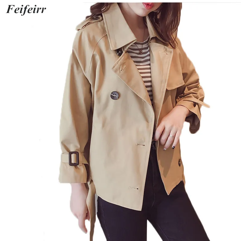 Spring Autumn jacket women 2018 fashion loose coat long sleeve turn-down double breasted casual short female outerwear jacket
Spring Autumn jacket women 2018 fashion loose coat long sleeve turn-down double breasted casual short female outerwear jacket