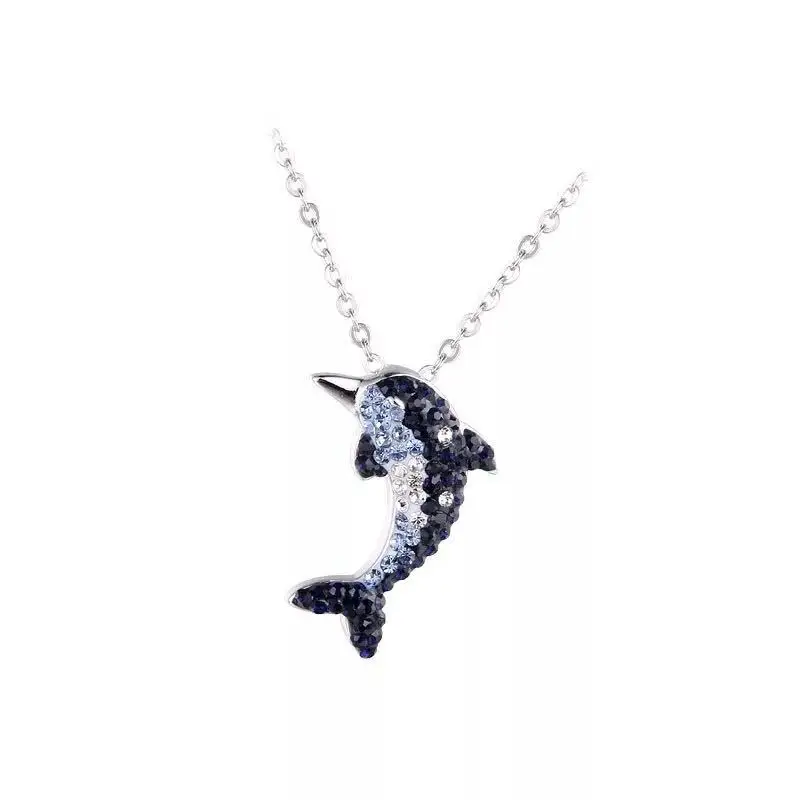 925 silver color Beautiful big Crystal dolphin Pendants Animal Necklace Full Of Rhinestone Fashion Jewelry For Women Accessories
925 silver color Beautiful big Crystal dolphin Pendants Animal Necklace Full Of Rhinestone Fashion Jewelry For Women Accessories