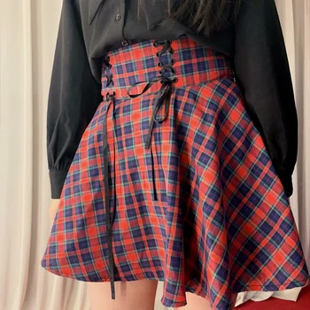 Empire Women Preppy School A-line Plaid Red Mini Skirt England Women Waist Lace-up Casual Mini Sexy Empire School Girl Skirt
Empire Women Preppy School A-line Plaid Red Mini Skirt England Women Waist Lace-up Casual Mini Sexy Empire School Girl Skirt