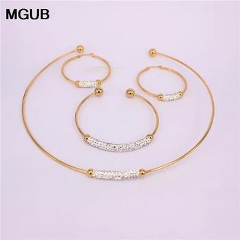 Hot Sale Crystal 3PCS Stainless Steel Jewelry Set Earrings Choker Bracelet For Women Gift Factory Price Free Shipping LH743
Hot Sale Crystal 3PCS Stainless Steel Jewelry Set Earrings Choker Bracelet For Women Gift Factory Price Free Shipping LH743