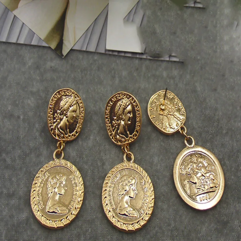 Retro Vintage Gold Round Drop Portrait Earrings for Women Charms Double-sided Printing Head Coin Earrings Fashion Jewelry
Retro Vintage Gold Round Drop Portrait Earrings for Women Charms Double-sided Printing Head Coin Earrings Fashion Jewelry
