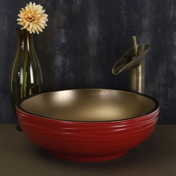 red with gold glazed chinese wash basin sink bathroom sink bowl countertop Ceramic wash basin bathroom sink
red with gold glazed chinese wash basin sink bathroom sink bowl countertop Ceramic wash basin bathroom sink