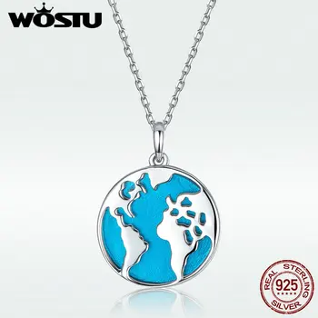 WOSTU New Fashion Planet Map Earth Necklaces Travel World Blue Pendant Long Chain For Women 925 Sterling Silver Jewelry DXN319
WOSTU New Fashion Planet Map Earth Necklaces Travel World Blue Pendant Long Chain For Women 925 Sterling Silver Jewelry DXN319