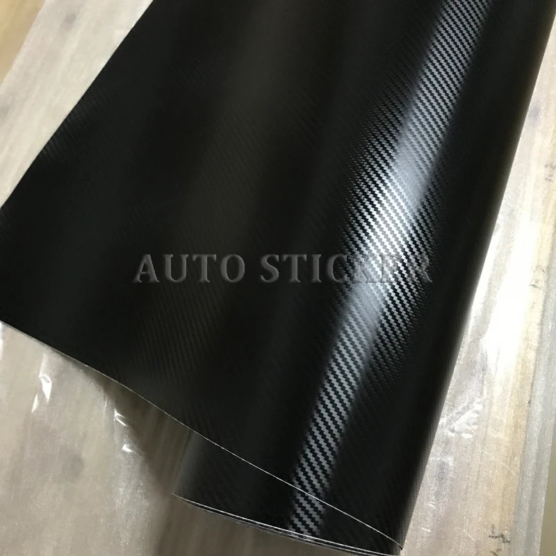 Glossy black 3D carbon fiber vinyl car wraps 1