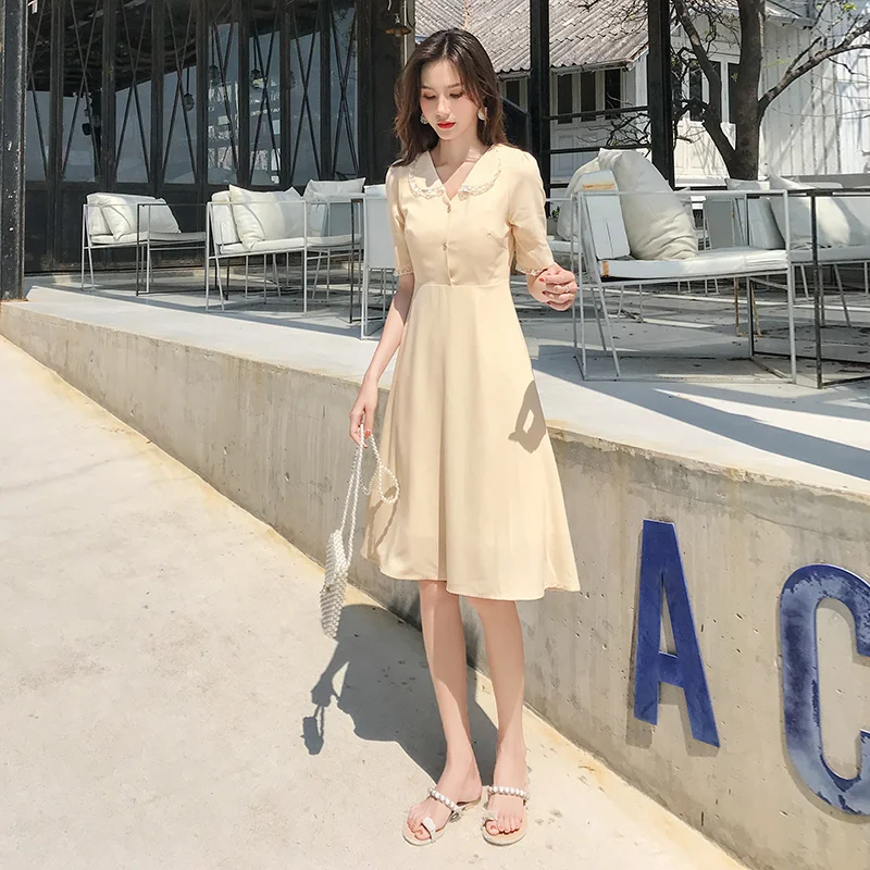 JIBAIYI France Style Beige V Neck Elegant Dress Half Sleeve a Line Women Summer Sundress Office Lady Vintage Female Robe Vestido
JIBAIYI France Style Beige V Neck Elegant Dress Half Sleeve a Line Women Summer Sundress Office Lady Vintage Female Robe Vestido