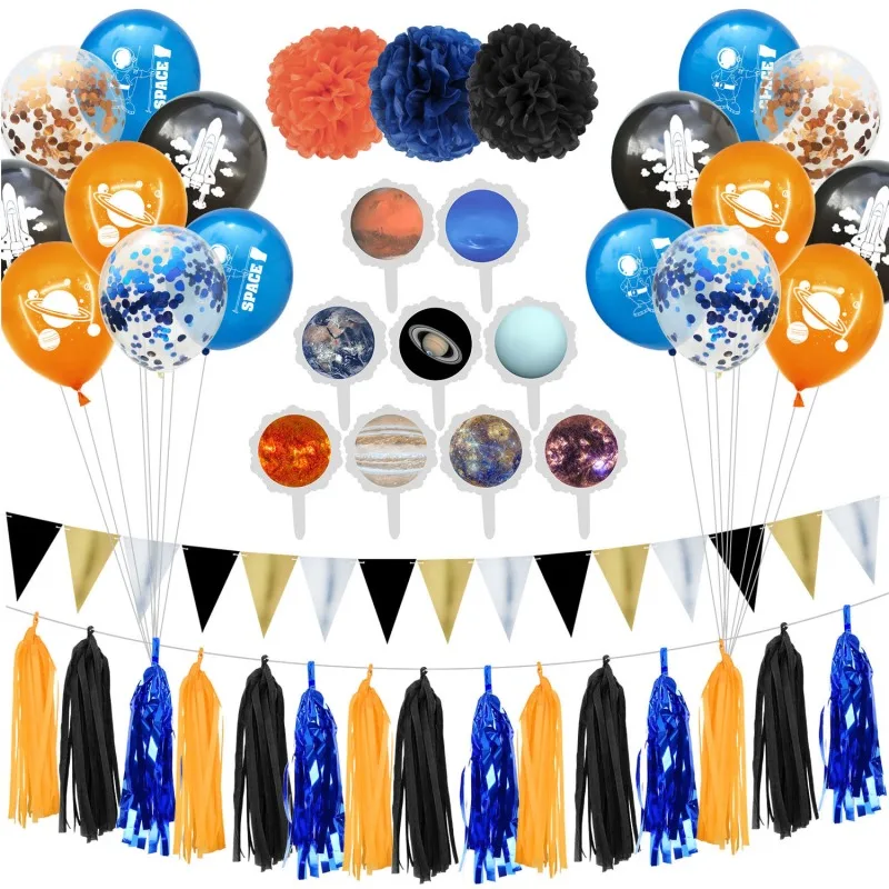 Outer Space Party Decorations Solar System Hanging Swirl Decorations UFO Happy Birthday Banner Latex Balloons Tassel Garland
Outer Space Party Decorations Solar System Hanging Swirl Decorations UFO Happy Birthday Banner Latex Balloons Tassel Garland
