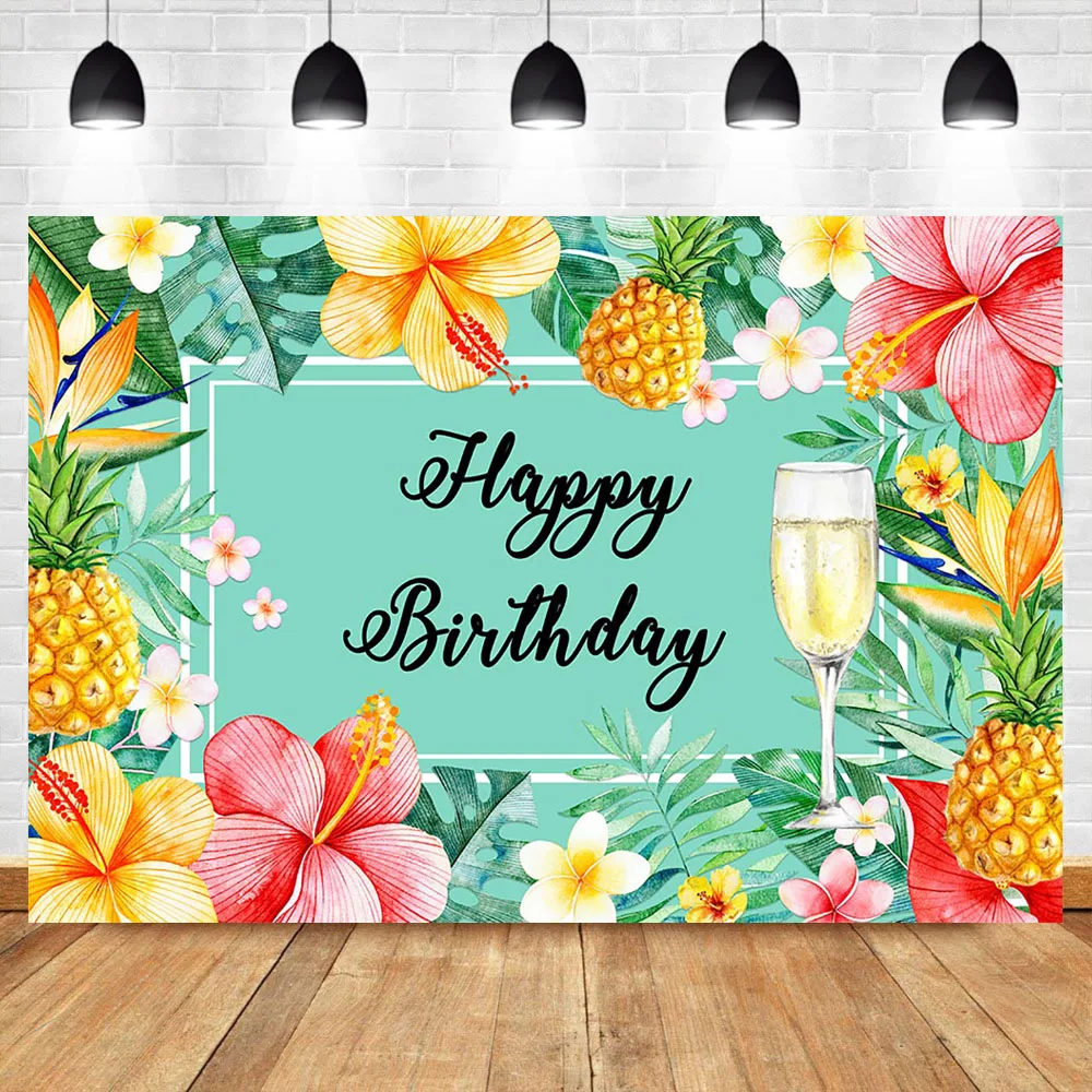 NeoBack Happy Birthday Photography Backdrops Summer Flower Pineapple Champagne Blue Photo Background
NeoBack Happy Birthday Photography Backdrops Summer Flower Pineapple Champagne Blue Photo Background