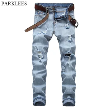 Blue Ripped Straight Jeans Men 2018 Autumn Casual Washed Cotton Stretch Denim Trousers Mens Hip Hop Destroyed Beggar Jeans Homme
Blue Ripped Straight Jeans Men 2018 Autumn Casual Washed Cotton Stretch Denim Trousers Mens Hip Hop Destroyed Beggar Jeans Homme