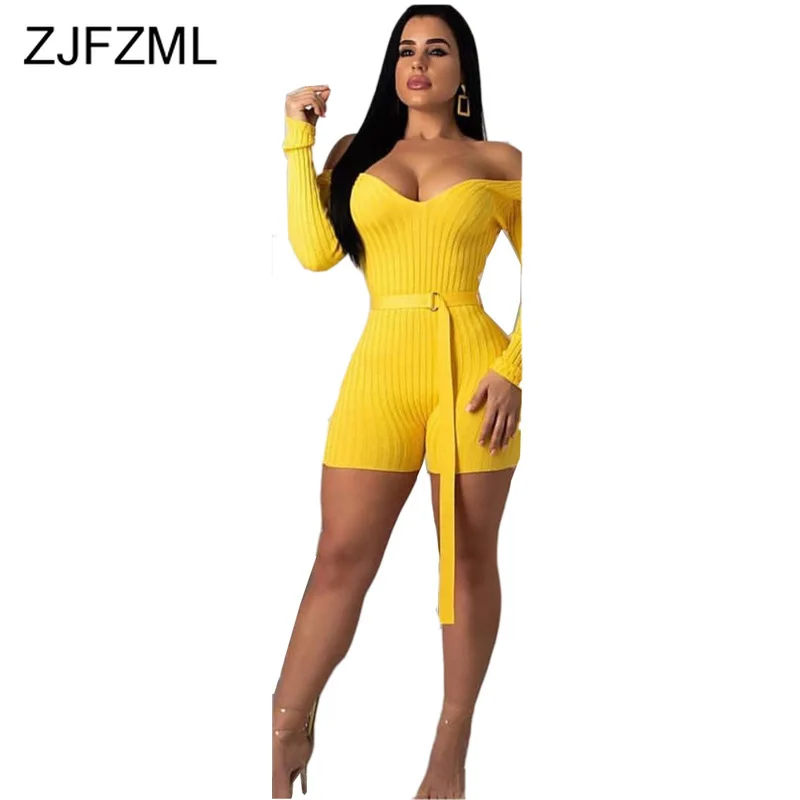 Off The Shoulder Sexy Bodycon Playsuit Rompers Womens Jumpsuit Slash Neck Backless Belted Short Party Club Plus Size Bodysuit
Off The Shoulder Sexy Bodycon Playsuit Rompers Womens Jumpsuit Slash Neck Backless Belted Short Party Club Plus Size Bodysuit