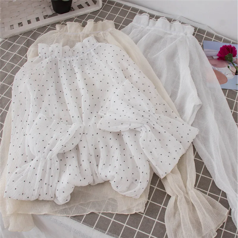 Women 2019 New Long Flare Sleeve Blouse Turtlneck Sheer Mesh Chiffon Shirts Fashion Bottoming Shirts Casual White Summer Tops
Women 2019 New Long Flare Sleeve Blouse Turtlneck Sheer Mesh Chiffon Shirts Fashion Bottoming Shirts Casual White Summer Tops