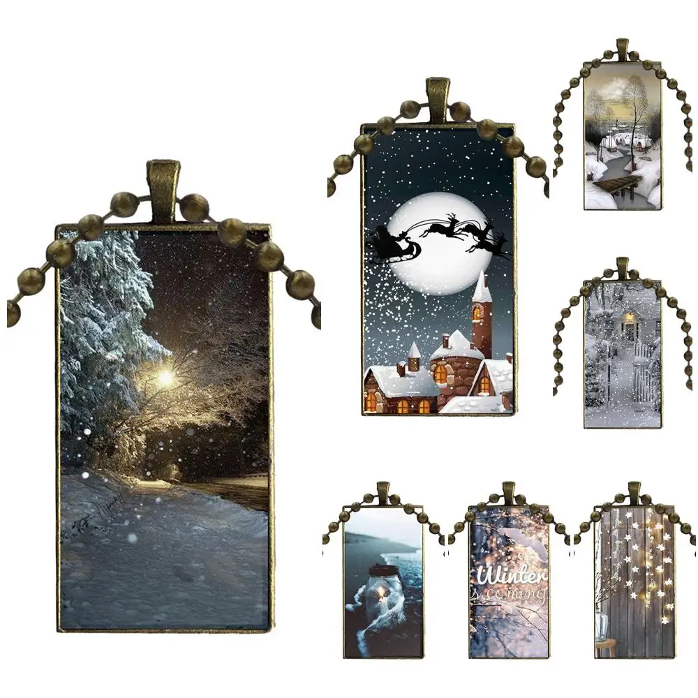 Landscape Winter Light Snow For Women Wedding Fashion Glass Cabochon Pendant Necklace With Women Bronze Plated Statement Jewelry
Landscape Winter Light Snow For Women Wedding Fashion Glass Cabochon Pendant Necklace With Women Bronze Plated Statement Jewelry