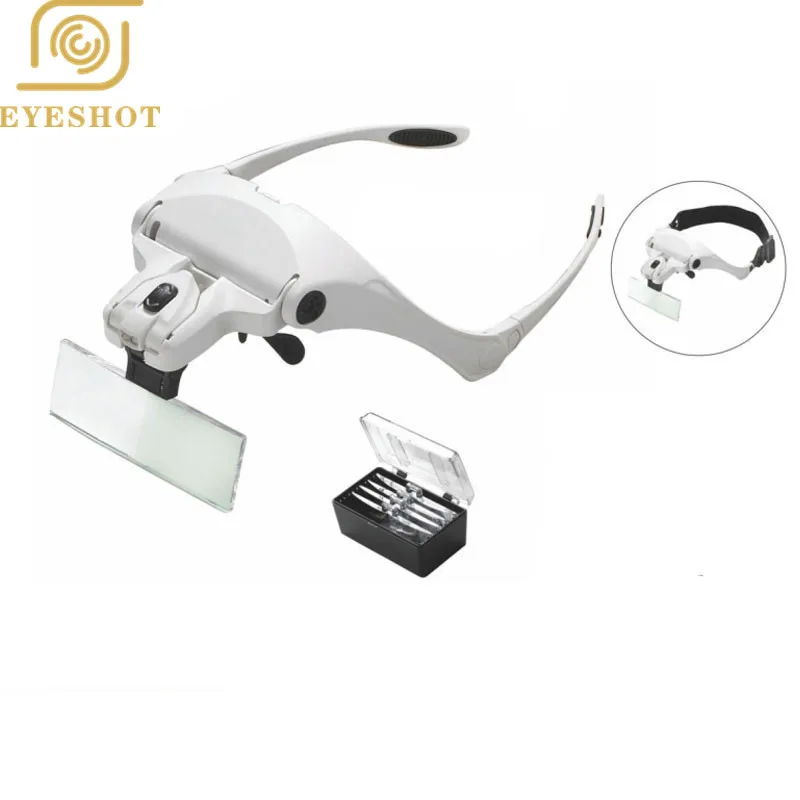 Headband Magnifying Glass Eye Repair Magnifier 2 LED Light 1.0/1.5/2.0/2.5/3.5X 5PC Glasses Loupe Optical Lens
Headband Magnifying Glass Eye Repair Magnifier 2 LED Light 1.0/1.5/2.0/2.5/3.5X 5PC Glasses Loupe Optical Lens