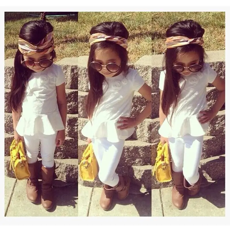 2015 New Girls Cute Clothing Set Kids Casual Cotton Short Sleeve Top + White Trousers + Headband 3-Piece Clothing Sets Hot Sell
2015 New Girls Cute Clothing Set Kids Casual Cotton Short Sleeve Top + White Trousers + Headband 3-Piece Clothing Sets Hot Sell