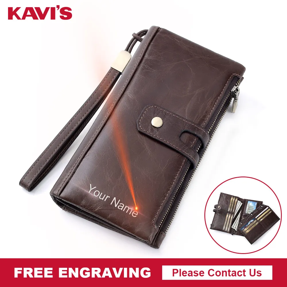 KAVIS Free Engraving Genuine Leather Men Wallet Clutch Coin Purse Walet Long Portomonee Rfid PORTFOLIO Clamp For Money Handy
KAVIS Free Engraving Genuine Leather Men Wallet Clutch Coin Purse Walet Long Portomonee Rfid PORTFOLIO Clamp For Money Handy