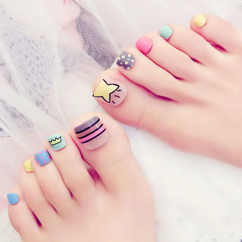 24 Pcs/Set 3D Toe Fake Nails With Glue Foot Full Toes Nail Art Tips Lady Girl False Nails @ME88
24 Pcs/Set 3D Toe Fake Nails With Glue Foot Full Toes Nail Art Tips Lady Girl False Nails @ME88